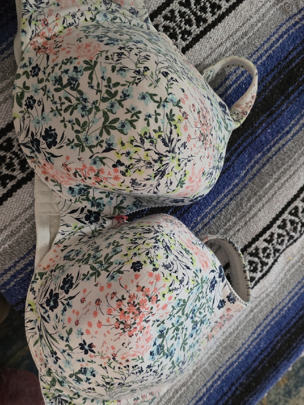 Floral Printed Lightly Padded Bra - White with Multicolor Floral